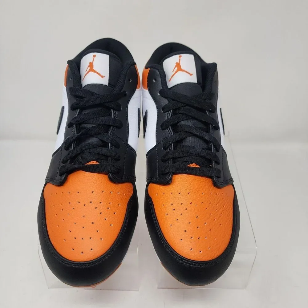 Jordan Football Cleats Shoes Mens 10 Orange Black White Molded Swoosh Logo
